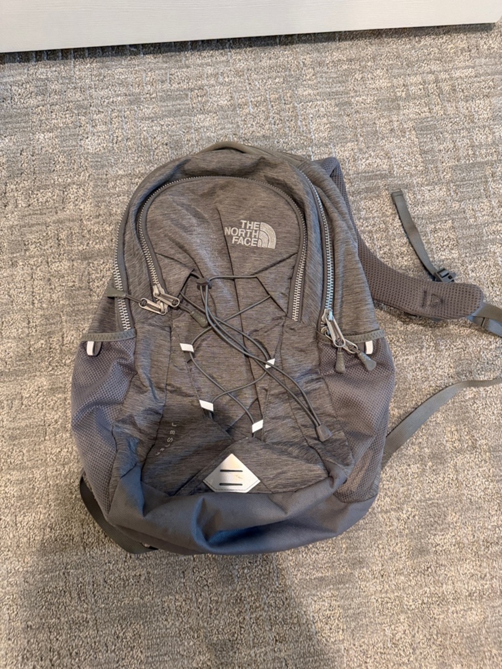 The North Face Charcoal Grey Backpack with Bungee Front